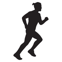 Silhouette of Male Runner in Motion - Ideal for Sports and Fitness Graphics