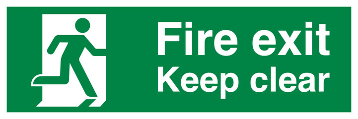 Fire Exit Keep Clear Sign – Emergency Safety Notice Vector