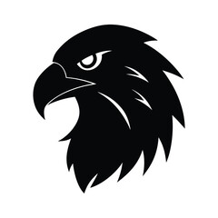 Fototapeta premium Silhouette vector of an eagle head with intense eyes for powerful raptor and nature design Vector illustration