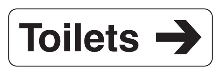 Toilet Direction Sign – Restroom Arrow Label Vector