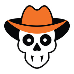 Skull in cowboy hat design vector illustration