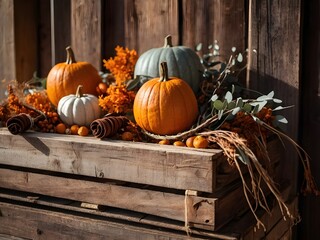 Rustic Halloween Decor with Dried Orange Slices, Cinnamon, Eucalyptus, and Pumpkins – Organic Autumn Vignette
