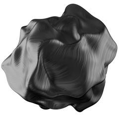 Organic - Abstract 3D rendering of flowing, natural shapes with smooth, wavy stripes and soft lines in monochromatic grayscale tones, evoking a sense of fluidity, texture, and elegance.