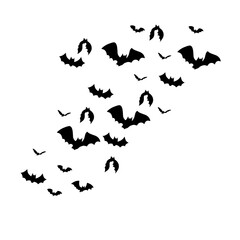 Bat Swarm Halloween Silhouette