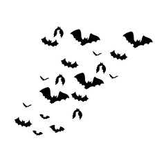 Bat Swarm Halloween Silhouette