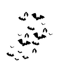Bat Swarm Halloween Silhouette