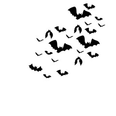 Bat Swarm Halloween Silhouette