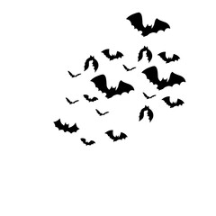 Bat Swarm Halloween Silhouette