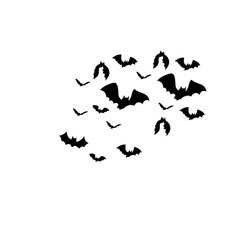 Bat Swarm Halloween Silhouette