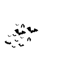 Bat Swarm Halloween Silhouette