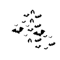 Bat Swarm Halloween Silhouette
