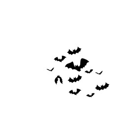 Bat Swarm Halloween Silhouette