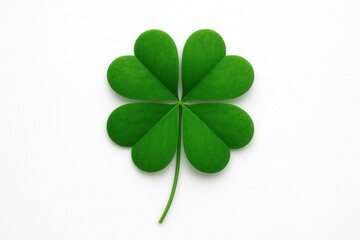 Lucky four-leaf clover symbolizing good fortune and positive opportunities in pristine setting