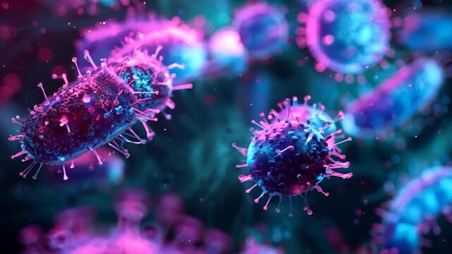 Exploration of cocci bacteria under microscopic view with vibrant coloration and detail