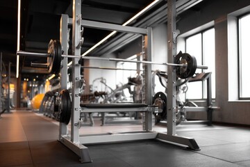 Modern gym with weight bench