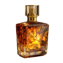 Amber perfume bottle,faceted glass