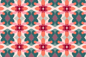vector seamless pattern with flowers