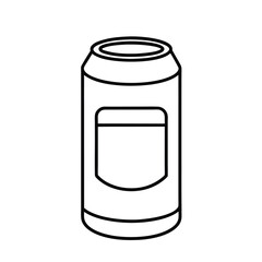 Soda Can Outline – Minimalist Black and White Line Art Vector Beverage Illustration