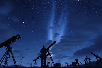 An astronomer observing celestial events