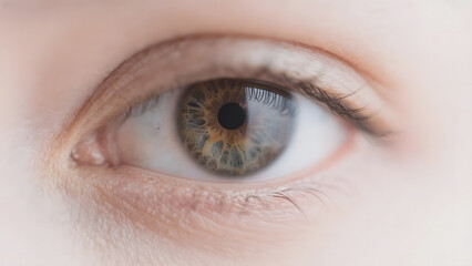 Obraz premium Close-up of a Human Eye with Detailed Iris Patterns