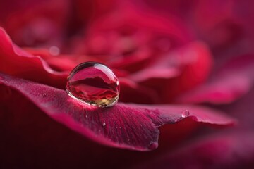 Rose petal with a dewdrop