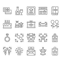 Gift And Party Icon Set