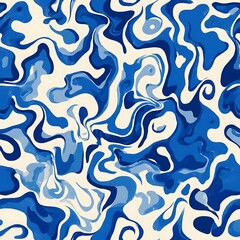 An illustration of an organic pattern in blue and white