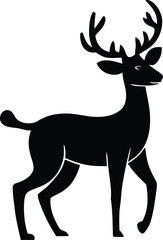 Fototapeta premium Majestic stag with antlers in profile silhouette