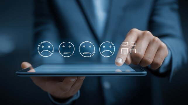 Businessman holding tablet displaying data analytics graph, showcasing digital business strategy, innovation, and technology in a modern workspace setting. - Powered by Adobe
