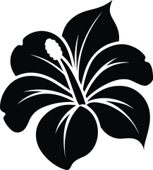 Hibiscus flower silhouette, hibiscus flower outline, floral line art, tropical blossom drawing