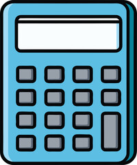 Fototapeta premium Calculator Silhouette Front View with Button Layout