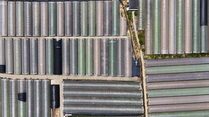Modern Greenhouses and Cropland Landscape