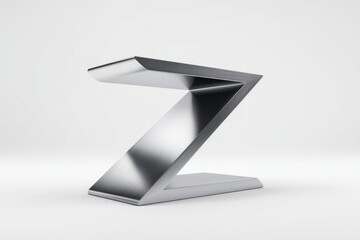 Polished chrome letter Z, modern design