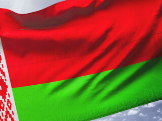 Naklejka premium Belarus Flag on Cloth