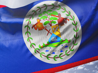 Belize Flag on Cloth