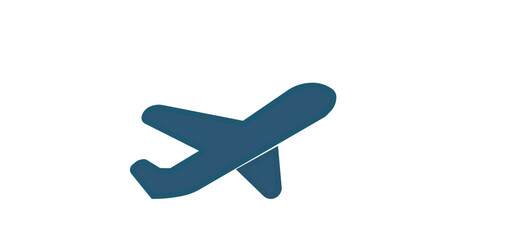 Simple Airplane Silhouette Icon for Travel and Transportation Themes