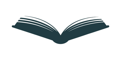 Collection of open books silhouette isolated on white background, Simple open book illustrations showing literacy learning education and knowledge study symbols, Book icons set isolated on transparent