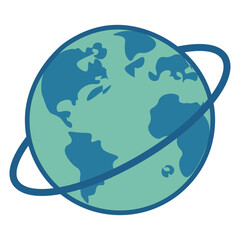 Earth Globe with Orbit Ring Illustrating Planetary Exploration Concept