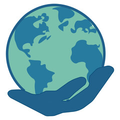 Earth in Hand Illustration Symbolizing Care for Our Planet