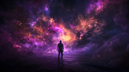 Fototapeta premium An abstract artist designing a dreamy scene bursting with glowing colors.