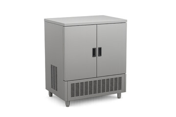Professional stainless steel refrigerator isolated on transparent background