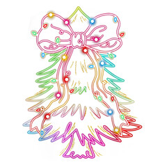 christmas tree with bow png, Lights Coquette Bow png, Chrsitmas bow collection_3