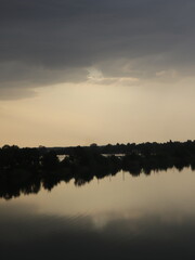 Fototapeta premium sunset over the river