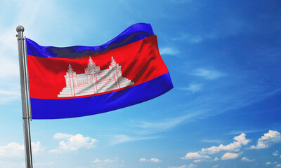 cambodia flag waving image
