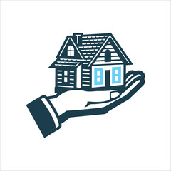 Hand Holding House Model Icon