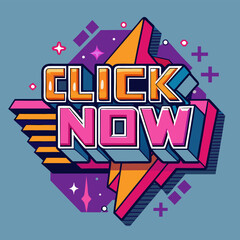 Obraz premium vector art of click now