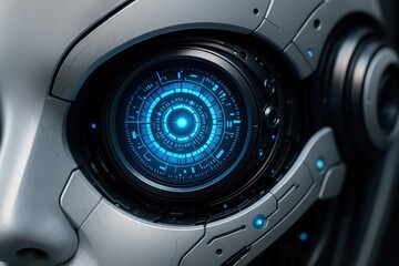 Artificial intelligence robot eye with advanced optical sensors and digital iris technology