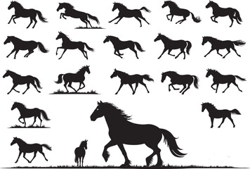 Black Horse Silhouette Vector Elegant Animal Illustration for Logos, Prints, and Digital Art