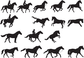 Fototapeta premium Black Horse Silhouette Vector Elegant Animal Illustration for Logos, Prints, and Digital Art