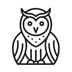 Barn Owl Vector Icon - Front View Outline